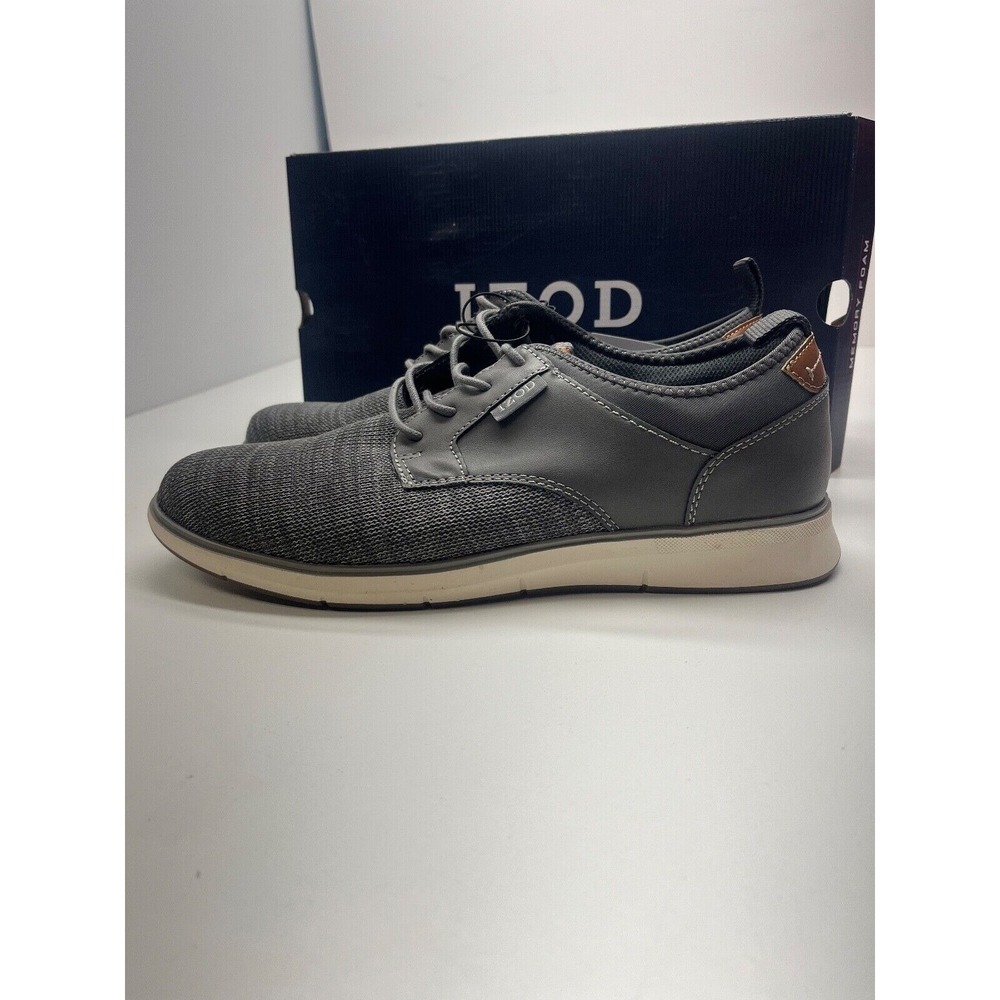 Izod Men's Drift Memory Foam Woven Oxford Gray Size 9.5